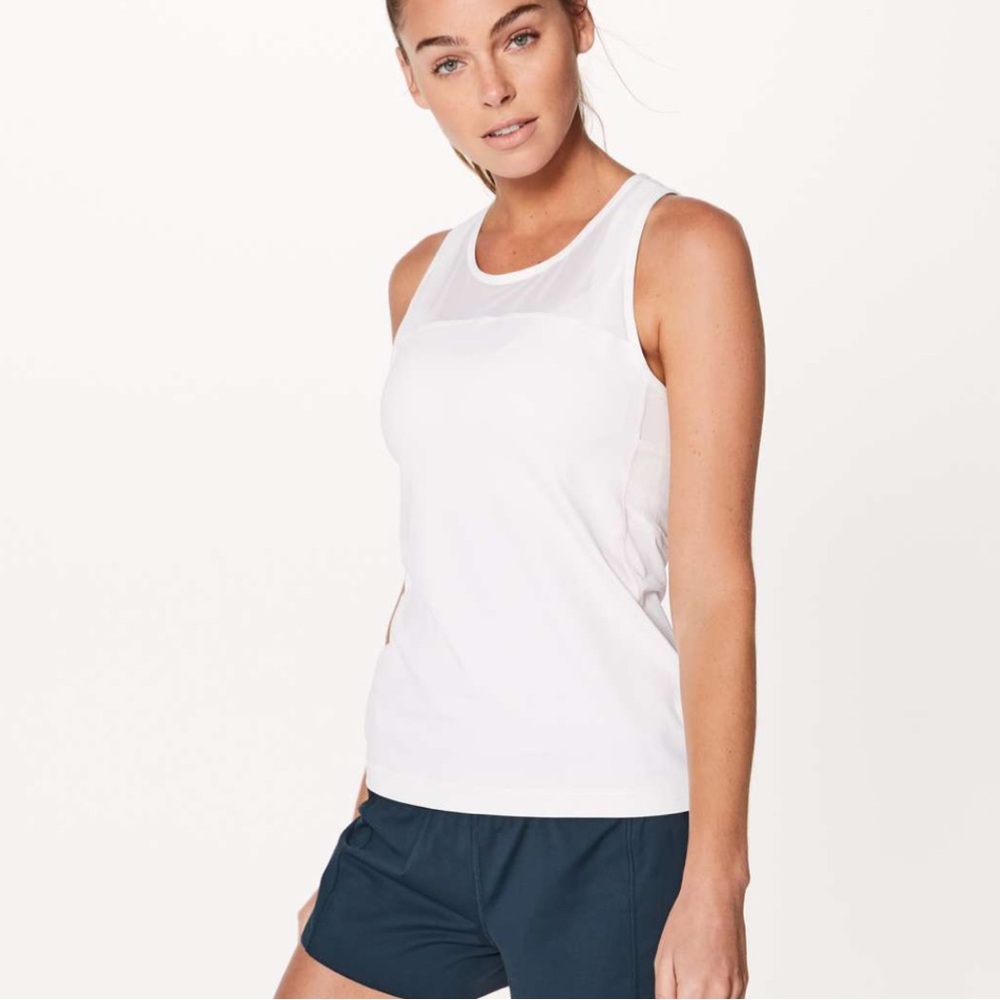 Lululemon Home Stretch White Sleeveless Women's Athletic Tank Top